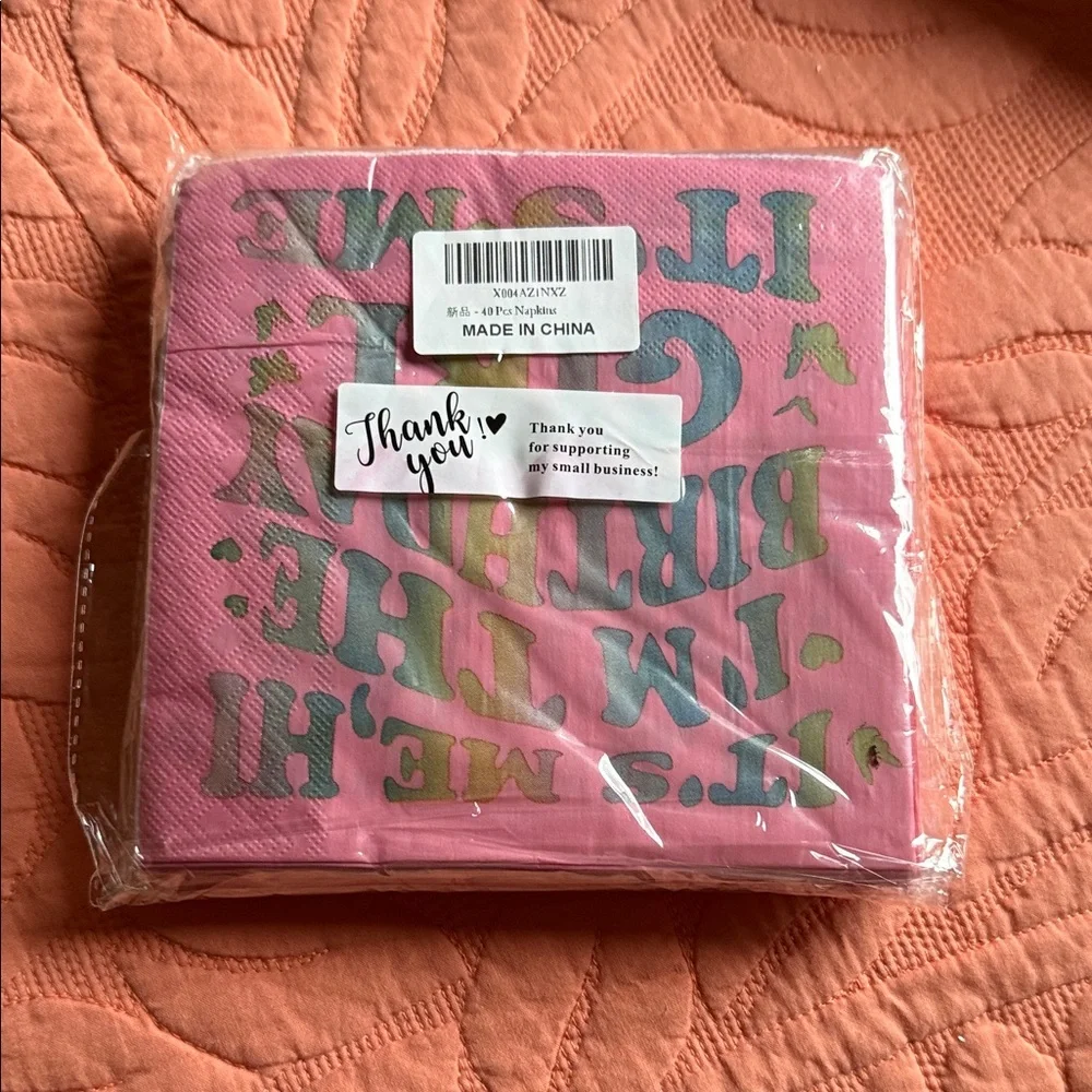 Taylor Swift Style Birthday Girl Party Napkins - Pink and Green